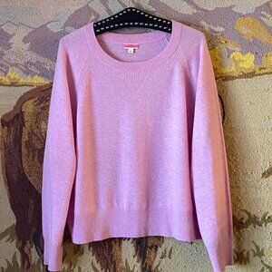 NEW J.Crew Womens Sz L Cashmere Sweater Pink Crew Neck